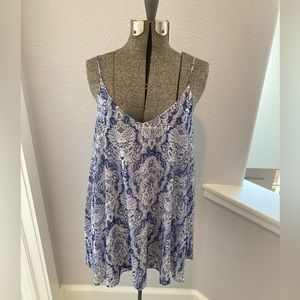 Show Me Your Mumu - size small, blue and white mini dress